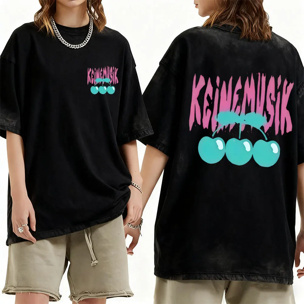 

Washed Vintage Summer Keinemusik X Pacha Graphic T Shirt Men's Women Hip Hop Fashion Trend T-shirt Male Casual Cotton T-shirts