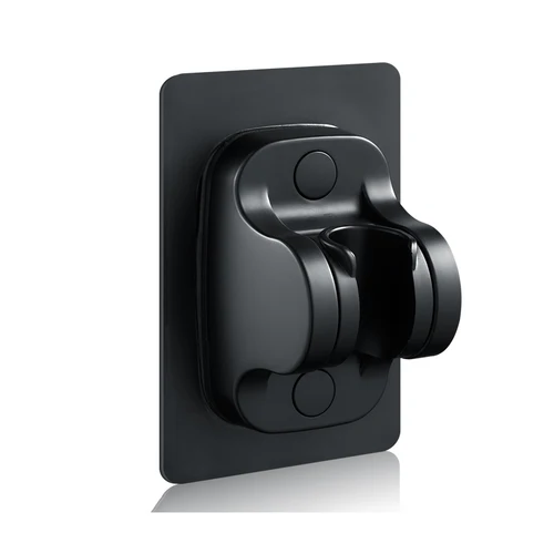 Estante de ducha con ventosa, montaje en pared, cabezal de ducha ajustable, sin perforaciones, soporte negro, accesorios de baño