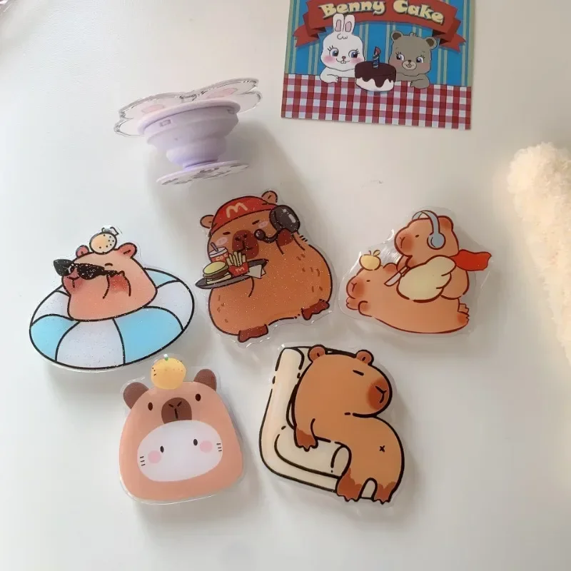 

Держатель подушки безопасности для мобильного телефона с мультяшными животными, подходит для любого мобильного телефона, трендовая горячая модель, капибара, ручка для телефона, аксессуары для телефона