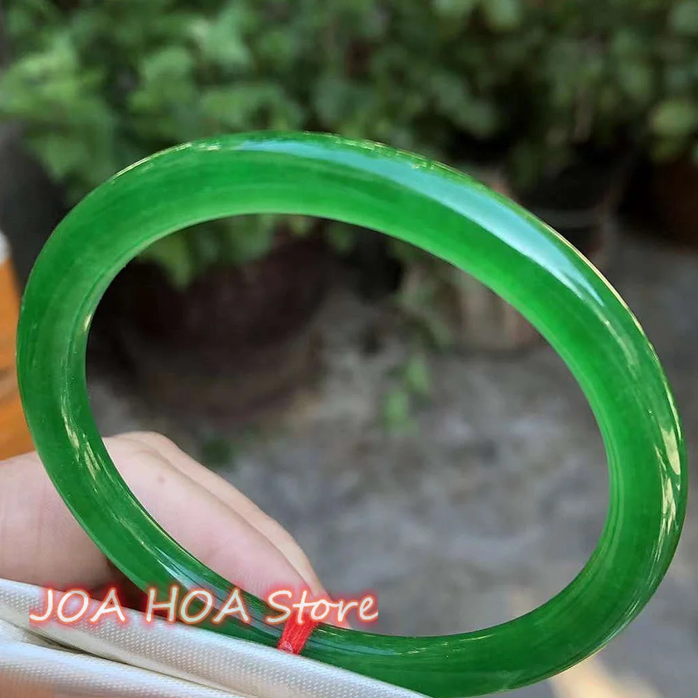 Stylish Exquisite Jadeite Round Bar Ice Green Bracelet Quality Handring Delicate Elegant Jade Bangle Fine Jewelry