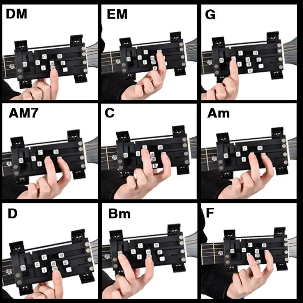 One-Key Guitar Chord Trainer, Learning Assisted Tool, Folk Guitar Chord Practice Tool para Iniciantes Z5F1