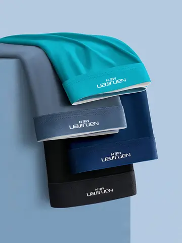 4pcs Boxer Shorts Men's Ice Silk Underwear Male Underpants Breathable Sexy Thin Panties U Convex Lingerie Wholesale Lots L-6XL