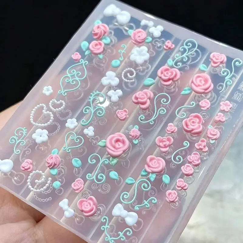 Vintage Window Lattice Vine Cross Y2K Piano Key Nail Silicone Mold DIY Nail Art Embossed Decoration Charms