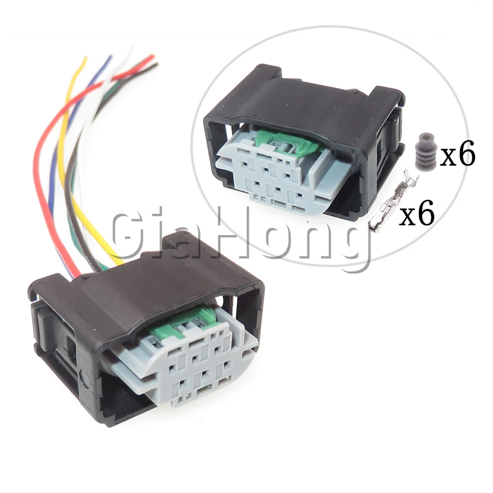 1ชุด6วิธีรถยนต์คันเร่งเซ็นเซอร์ปิดผนึก Connector รถพลาสติกซ็อกเก็ตสำหรับ Benz BMW 1-967616-1 2-967616-1 7M0973119