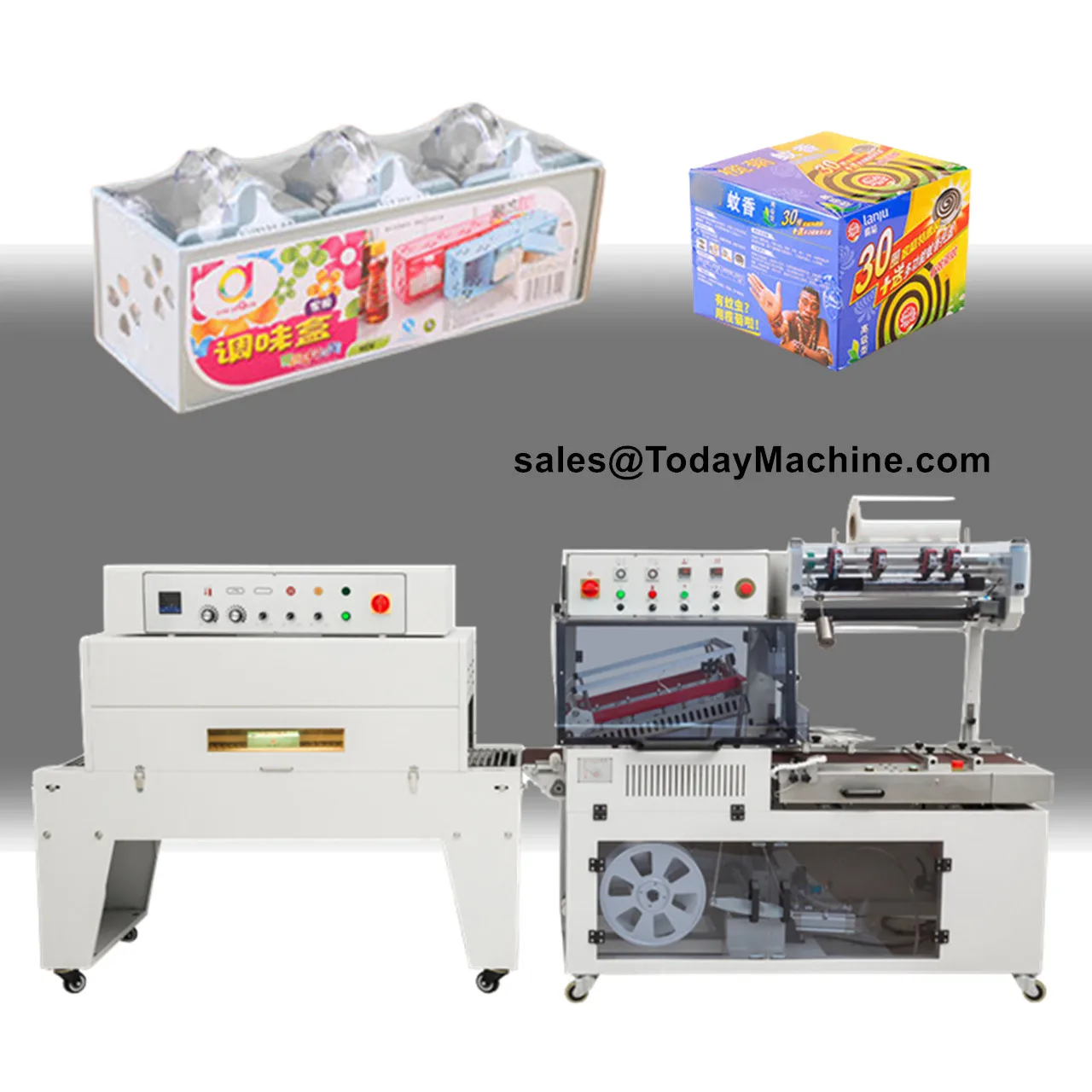 L Bar Sealing Cutting Automatic Tunnel POF Film Heat Shrink Wrapping Machine