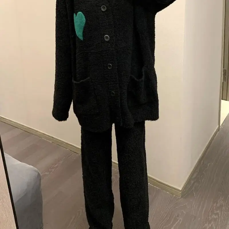 

Women's Clothing Pajama Set Homewear Long Sleeves Pants Two-Piece Set Autumn and Winter Thicken Comfortable Sweet Fashion