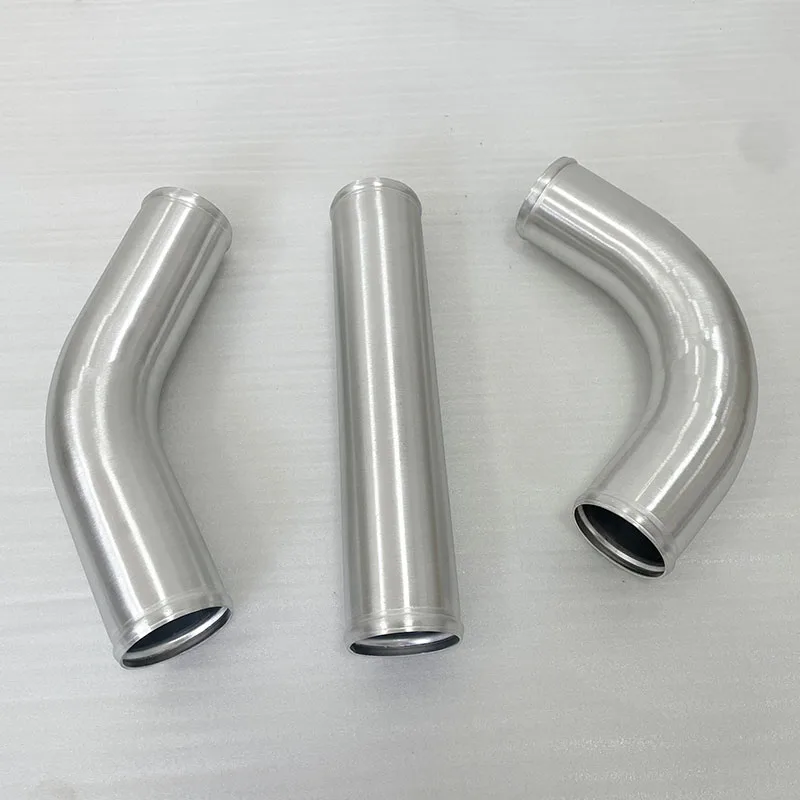 Tube d'admission en alliage d'aluminium OD 51/63/76MM, tuyau de refroidissement intermédiaire, Tube d'air 0 45 90 degrés 300mm de Long pour voiture automobile