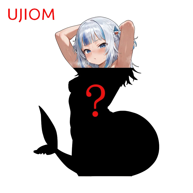 UJIOM Gawr Gura Hololive Shark Girl Wall Sticker Delicate Fashionable Attractive Waterproof Adhesive Decal Car Decoration