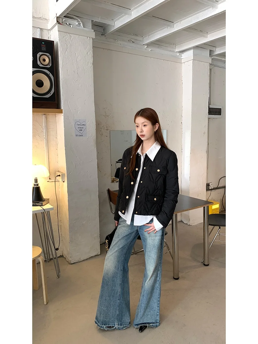 Lekka, biała kurtka puchowa damska zimowa nowa kolekcja 2025 cienka, mała rozmiar, super ładna kurtka do pracy...