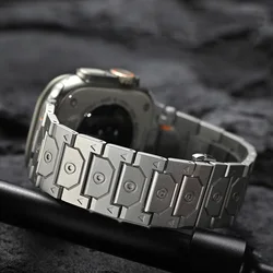 Luxury Titanium Color Strap for Apple Watch Series 10 46mm Ultra 2 Band 49 45 44 42 Metal Stainless Bracelet Iwatch 9 8 7 6 5 SE