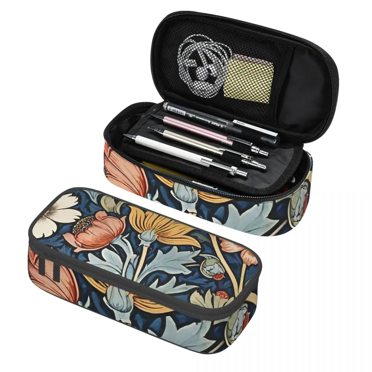 Trousse à crayons encadrée William Morris Botanical Bliss, pochette de rangement pour fournitures de papeterie, boîte à stylos, sac à crayons pour enfants