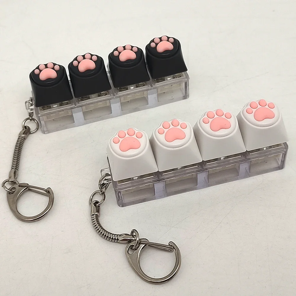 Katzenpfoten-Schlüsselanhänger – Silikon-Taschen- und Handy-Charms, süßes Geschenk für Katzenliebhaber und Geburtstage – Detail 1