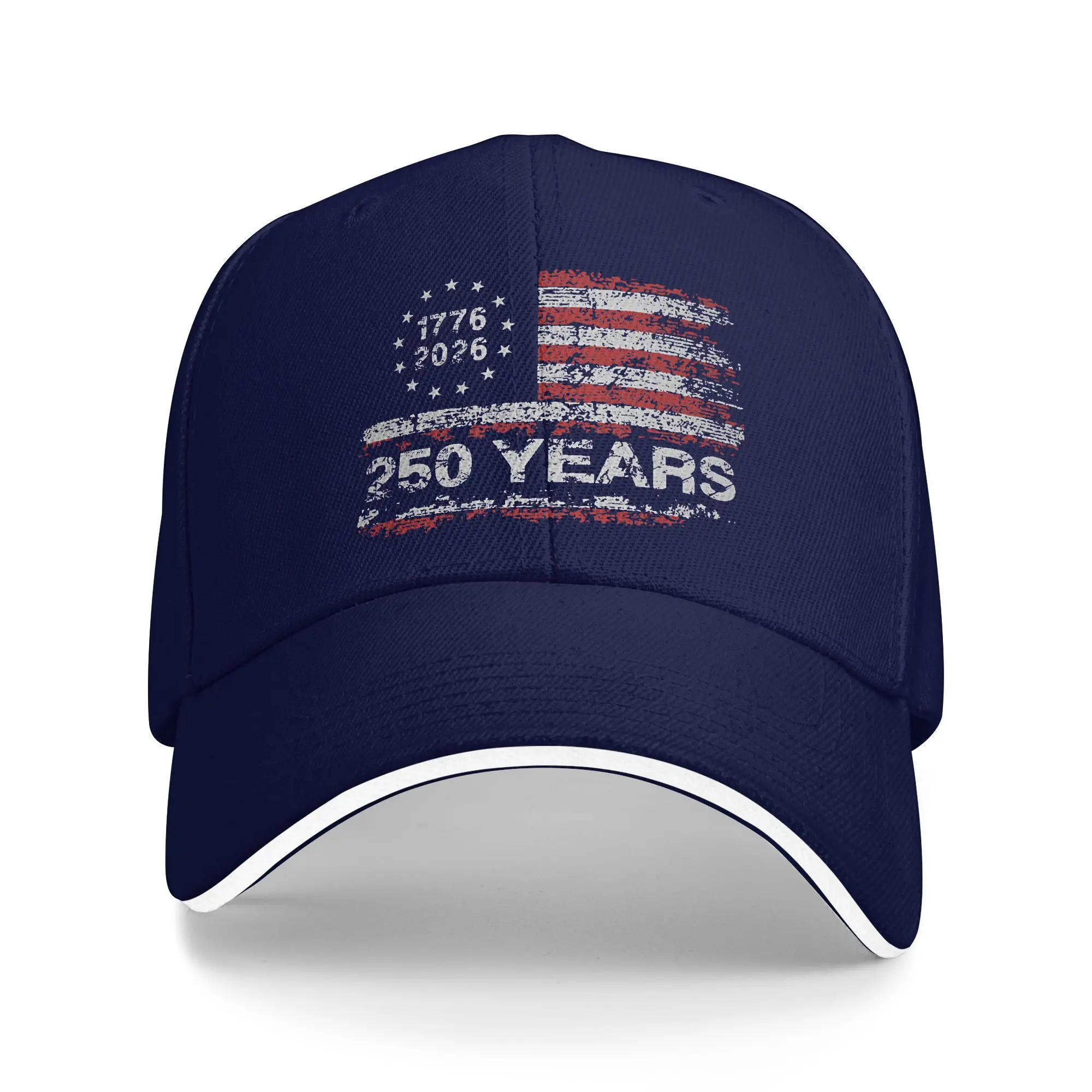 

250 Years America Anniversary 250th Sandwich Caps Baseball Caps Sandwich Hat Adjustable Polyester Sun Caps Summer Hat
