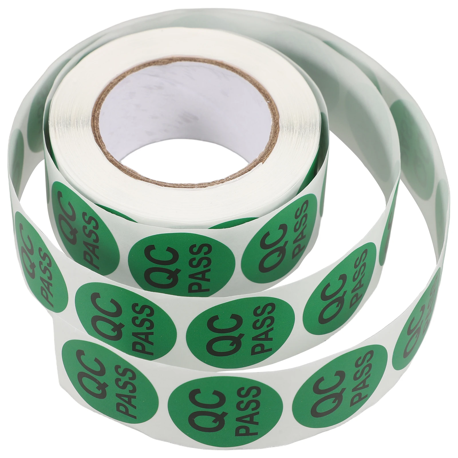 1 Roll Adhesive Qc Label Stickers Round Inventory Quality Control Labels for Warehouse Approval Marking and Product Inspection
