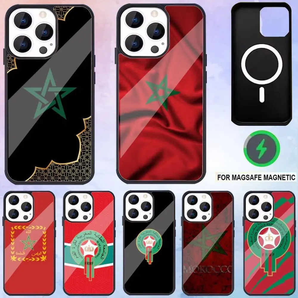 

M-maroc M-Morocco Flag Phone Case For iPhone17,16,15,14,13,12,11 Plus,Pro Max Magnetic For Magsafe Wireless Charging
