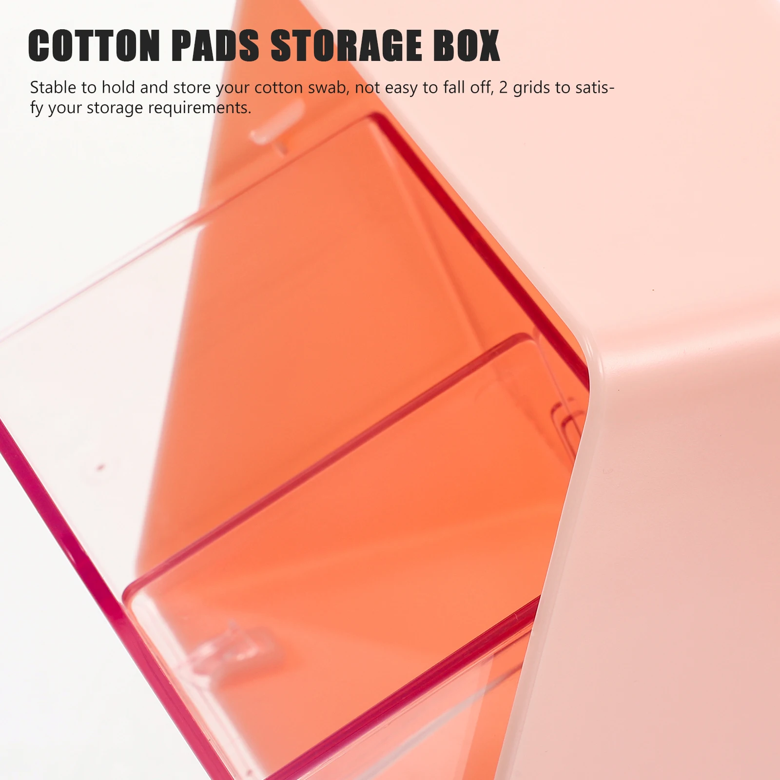 

Практичная коробка для хранения из АБС-пластика, держатель для ватных тампонов, 2 секции, прочный водостойкий органайзер для макияжа, контейнер для ванной комнаты