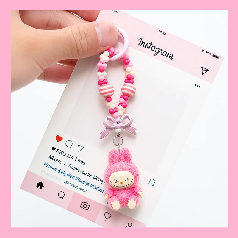 

Cartoon mini Labradish keychain, gummy plastic cutie bag for walking kids, mobile phone pendant