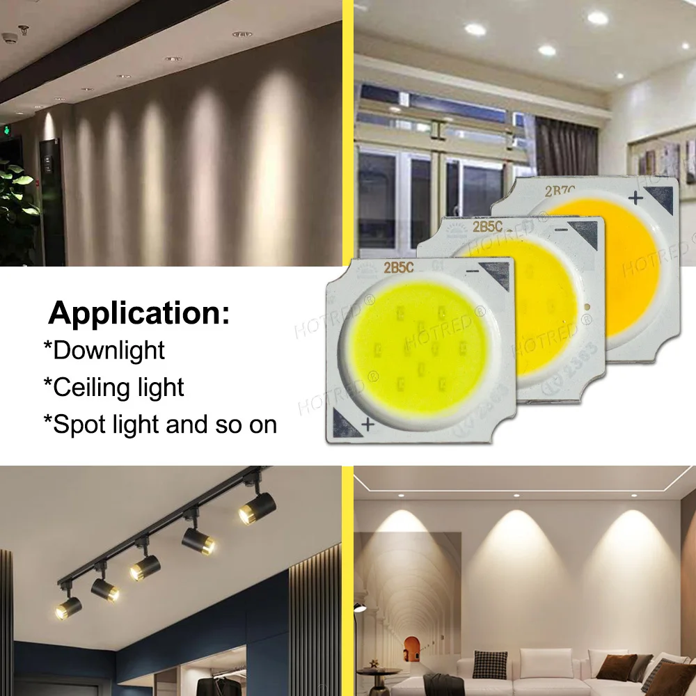 10pcs LED COB 3W/5W/7W/10W 12W Neutral Cold Warm White Surface Light Beads Source 13mm inside 11mm Lamp SpotLight Downlight Lamp