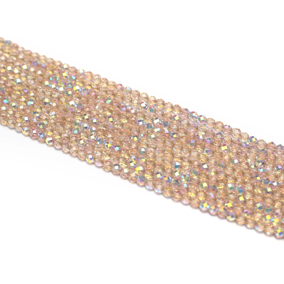 Natural Semi-Precious Stone Crystal Quartz Loose Beads Plating Color Spinel 4mm for Jewelry Making DIY Bracelet Necklace 38cm