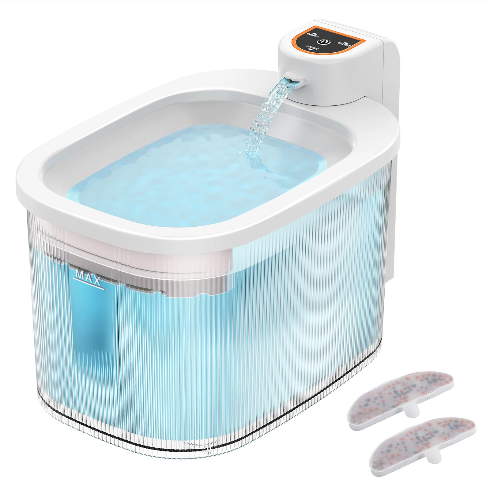 

Automatic Cat Water Fountain, 2.5L/84oz Large Capacity, Cordless with Smart Motion Sensor, Built-in Battery, Wireless Fountain