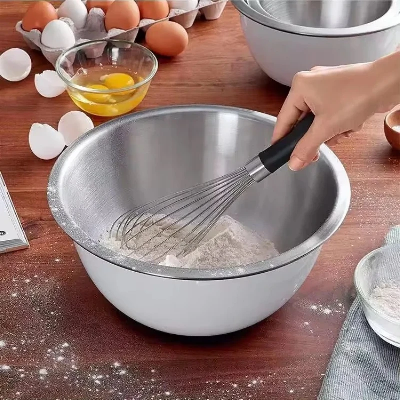 Manual Stainless Steel Egg Whisk Multi‑size Hand Mixer for Egg Cream Beating Baking Stirring Kitchen Gadget Tool