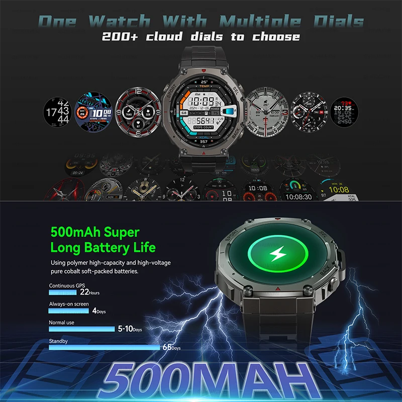 2026 Popular New Military GPS Man Smart Watch T-Rex3 OutdoorCompass Sport HD Call IP69/10ATM Waterproof Smart Watch for Xiaomi ﻿
