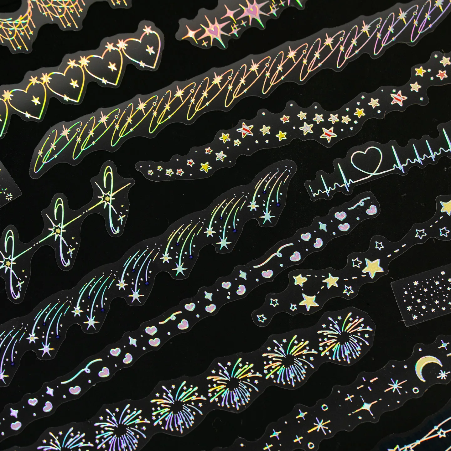 15pcs/1lot Kawaii Scrapbook Stickers starlight Junk Journal Gold Planner Stationery  Decorative