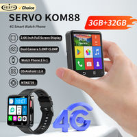 SERVO KOM88 4G Mini Smart Watch Phone Android 11.0 3GB+32GB GPS 2.64\