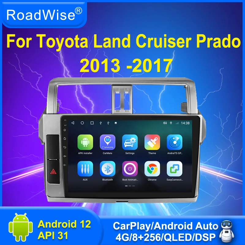 

Автомобильный радиоприемник 8 + 256 Android 12 для Toyota Land Cruiser Prado 150 2013 - 2017 мультимедийный Carplay 4G WIFI Navi GPS DVD 2 Din Авторадио