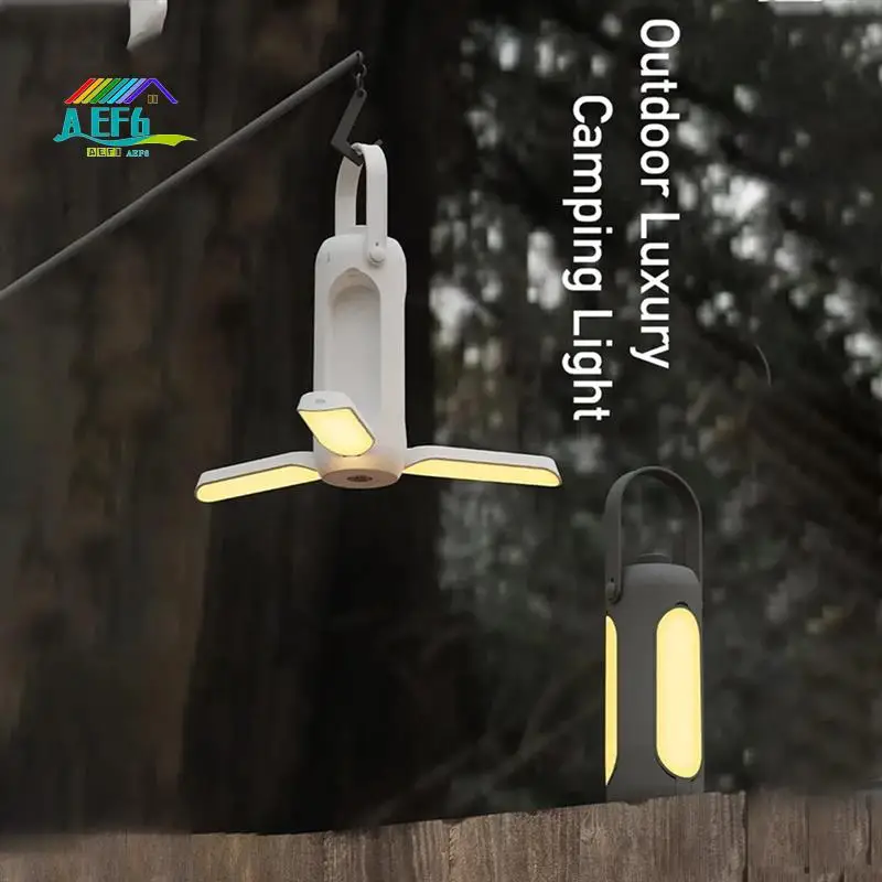 

AEF6-Outdoor Camping Light Folding Portable Rechargeable 10000Mah Hanging Tent Lamp Hanging Lantern LED Flashlight
