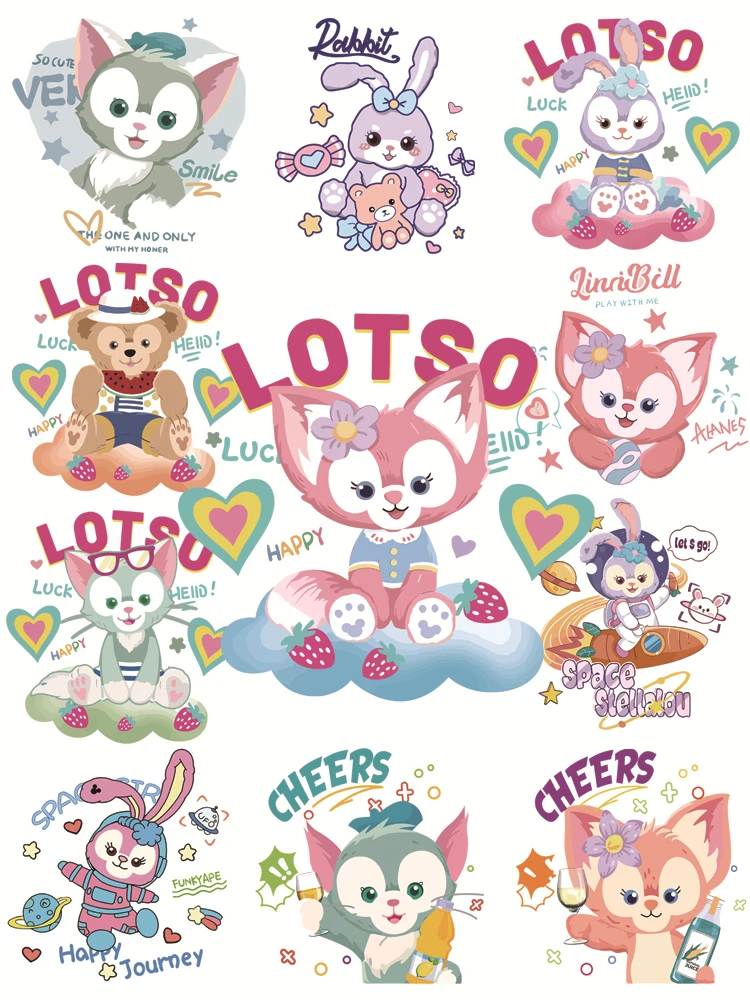 Kawaii Linabell and StellaLou Lotso Iron on patches thermo-stickers for children DIY Sewing Flex fusible transfer