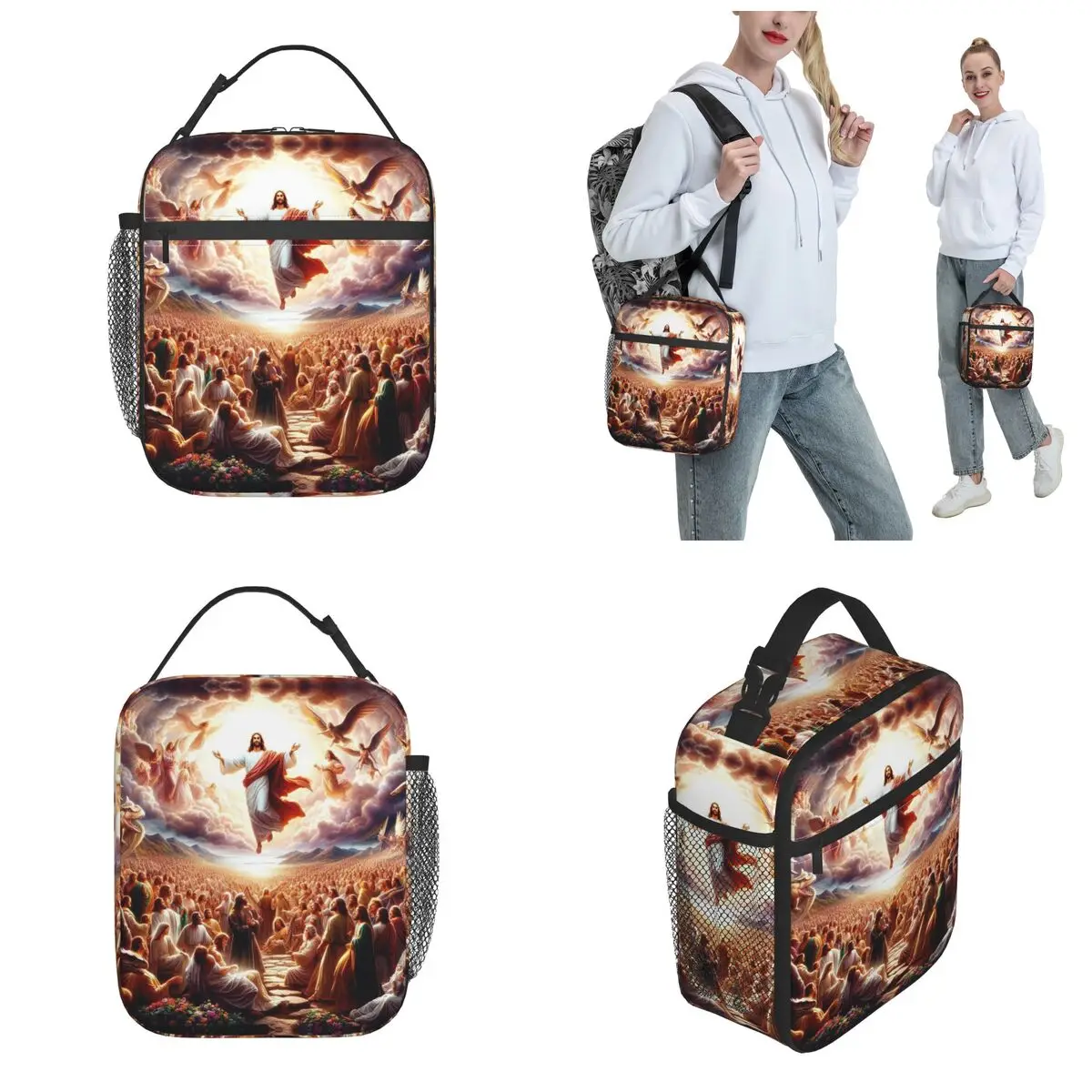 Religious Jesus Christ Product Insulated For School Office Catholic Saint Food Storage Bag Leakproof Cooler Thermal Lunch Boxes