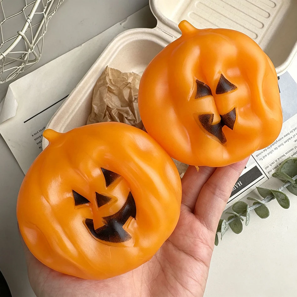 Halloween-Kokosnussöl Niedliches Quetschbares Kürbis-Geist-Spielzeug mit Langsamer Rückfederung Weiches Stressabbau-Quetschspielzeug Halloween-Geschenk Tischdekoration – Detail 7