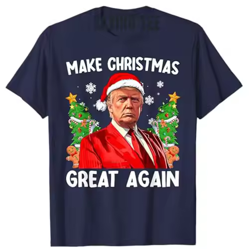 Make Christmas Great Again Funny Santa MAGA Men Xmas T-Shirt Novelty Gift Humorous Ugly Christmas Sweater Saying Tee Y2k Top - Image 3