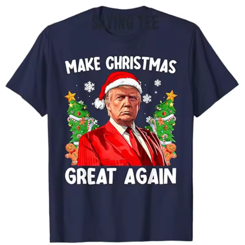 Make Christmas Great Again Funny Santa MAGA Men Xmas T-Shirt Novelty Gift Humorous Ugly Christmas Sweater Saying Tee Y2k Top - Image 3