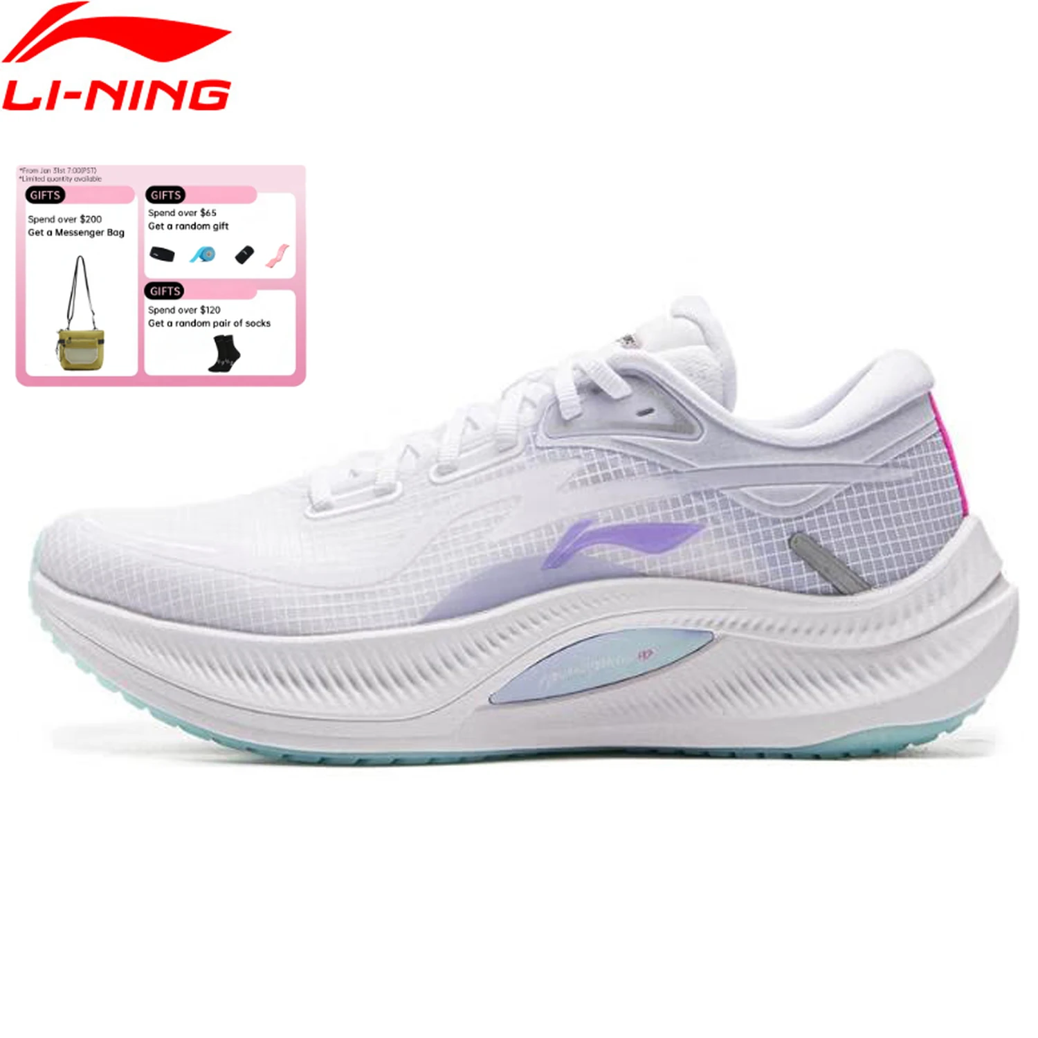 

Женские кроссовки Li-Ning YUEYING 4 с мягкой амортизацией, удобные, нескользящие, дышащие, спортивные кроссовки ARHV004