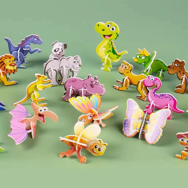 Puzzle en mousse d'animaux 3D, jouets éducatifs pour enfants, cadeau d'anniversaire pour invités, récompenses en classe, remplissage de cadeaux, 50 pièces/sac