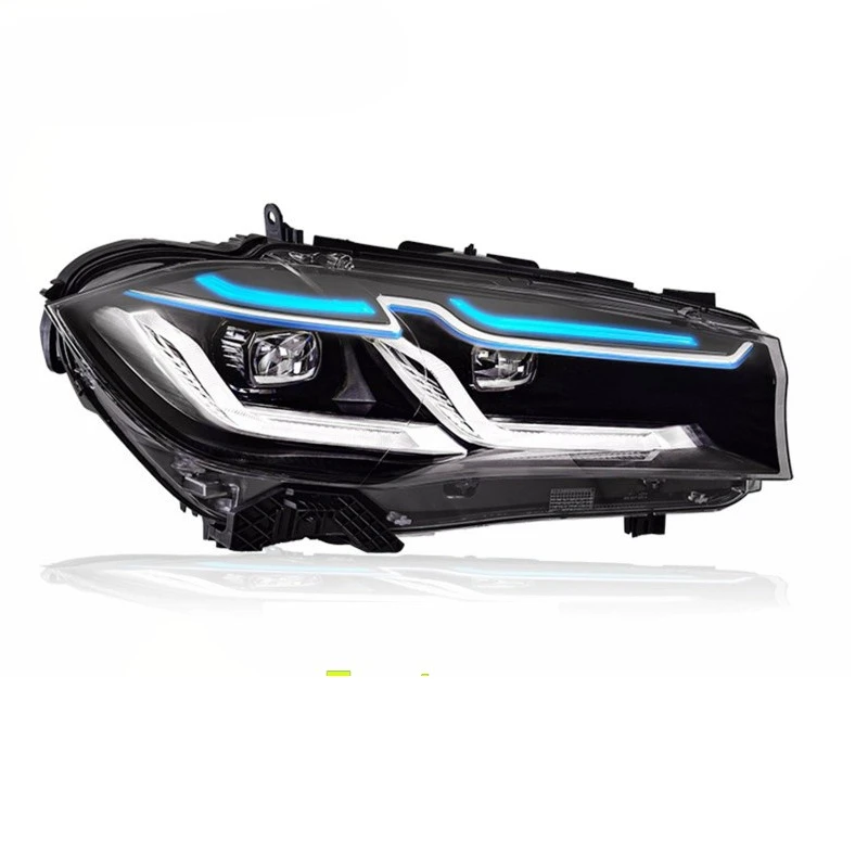 Plug and play for 14-18 BMW X5 headlight assembly F15 retrofit 23 LED headlight lens daily running light streamer