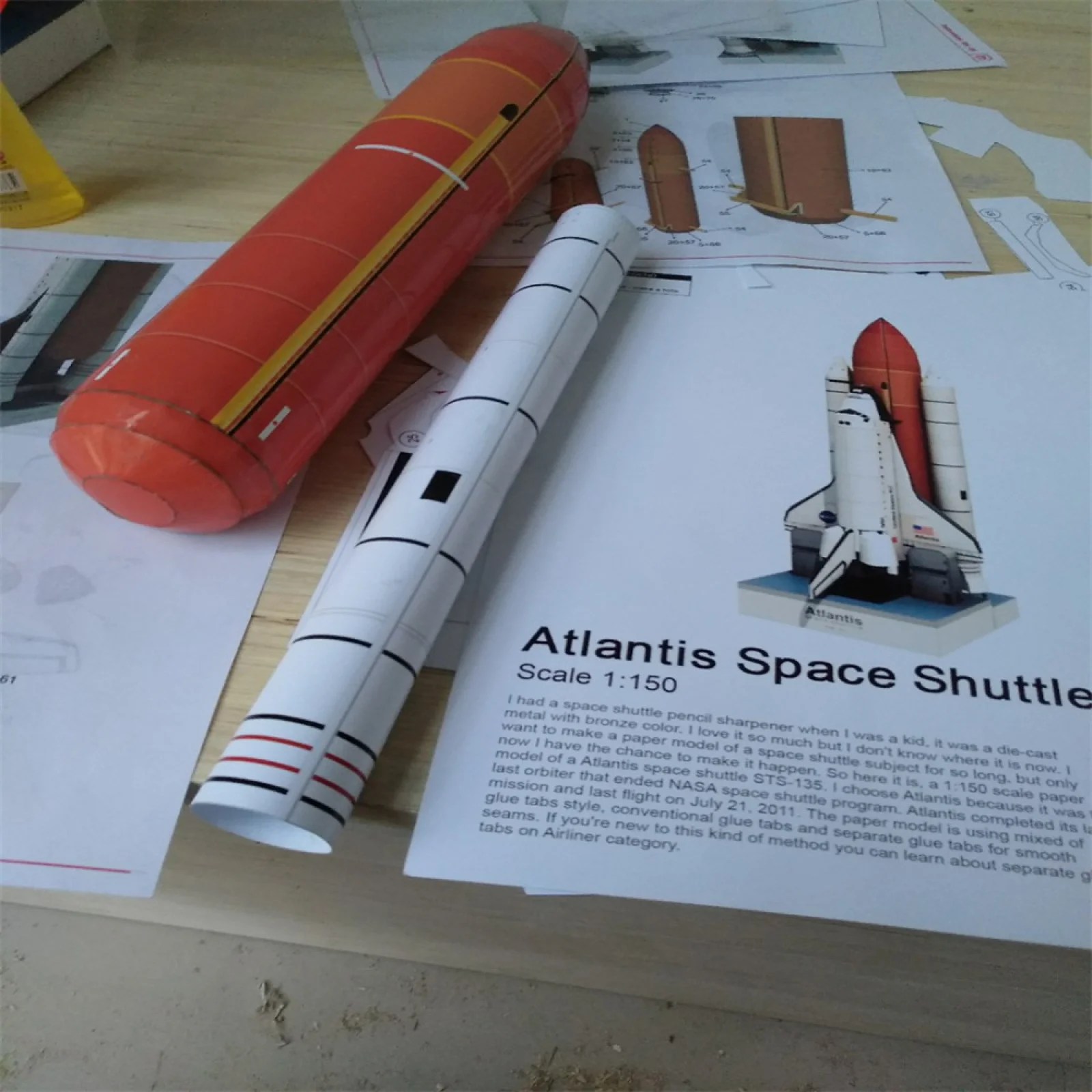 

1:150 Scale US Space Shuttle Atlantis DIY Handcraft PAPER MODEL KIT Toy Handmade Space Rocket Puzzles