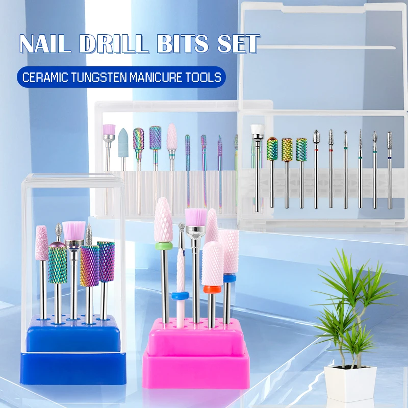 Ceramic Tungsten Cutters For Manicure Carbide Nail Drill Accessories Bits Nail Art Equipment Tools For Machine Milling Cutter