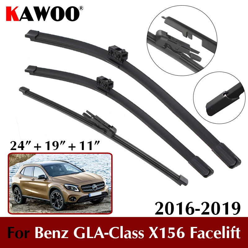

Car Wiper Blade 24"+19"+11" For Benz GLA-Class X156 Facelift 2016-2019 Windscreen Front Rear Wipers Blade Set