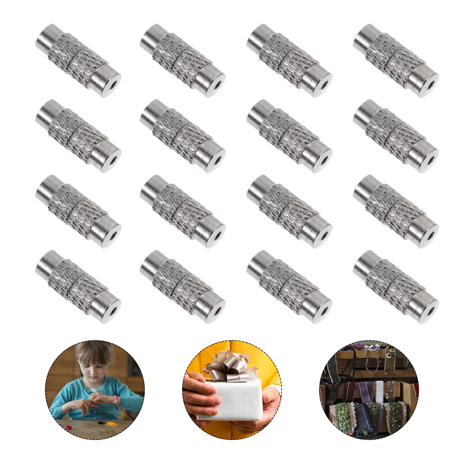 50개 수제 쥬얼리 엔드 팁 캡 스크류 클래스프 배럴 클로저 (팔찌 목걸이 끈 연결 부품용)