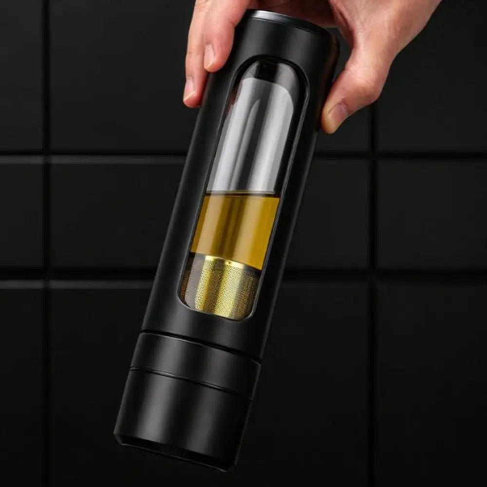 Anti-Scald Glass Water Bottle Leak-proof Heat-Resistant Tea Separation Cup Drop-Proof One Click Opening Drinking Bottle Travel
