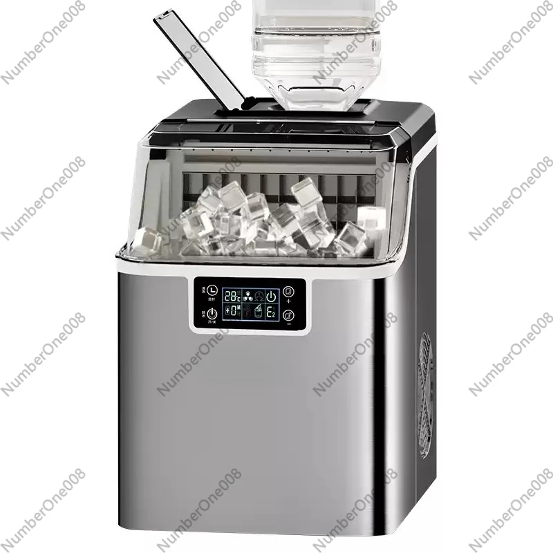 Small Commercial Ice Maker Machine Fully Transparent Square Ice Cube Making Machine for Dorm Office Fast Ice Production