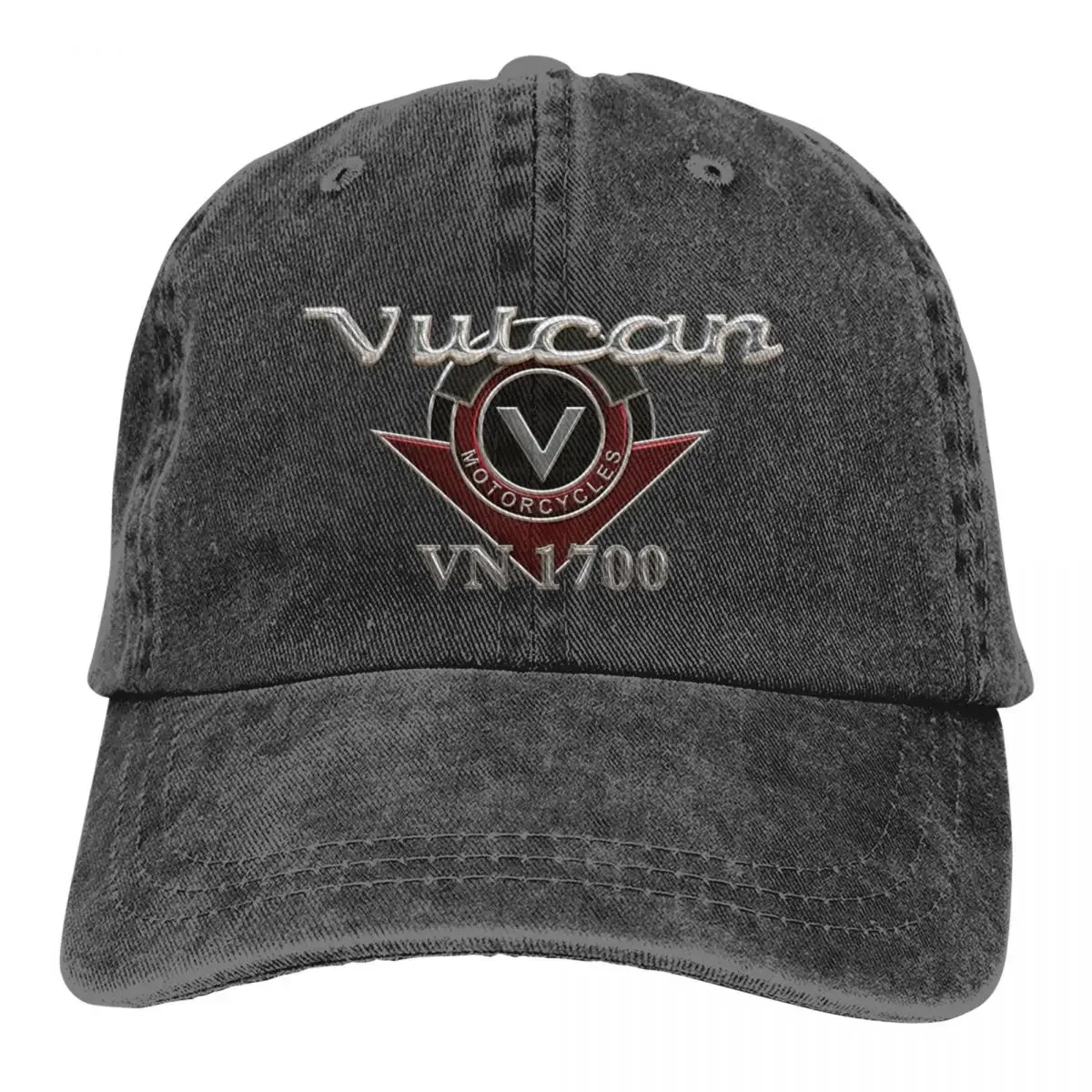 Kawasaki-Vulcan Caps Vulcan Motorcycle VN 1700 Outfit Trucker Hat Distressed Denim Washed Caps Motor Riding Headwear