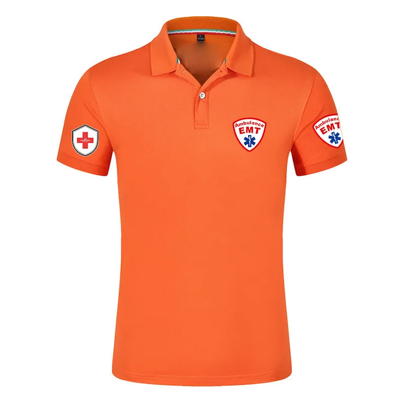 Camiseta Deportiva Casual Transpirable para Hombre, con Logotipo de Ambulancia de Emergencia EMT, Color Sólido, Estilo Polo Chino, Verano 2026