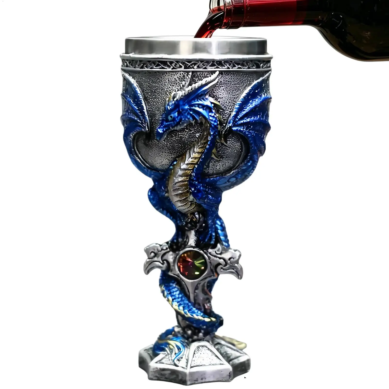 Creative Medieval Dragon Resin Goblet Cup Holy Grail Wine Goblet Flying Dragon Goblet Bar Drinkware Cup Holy Grail Beer Goblet