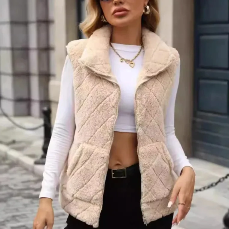 

Куртки, пальто, винтажный женский топ, верхняя одежда, однотонные повседневные свободные жилеты без рукавов для женщин, осенний элегантный женский теплый жилет