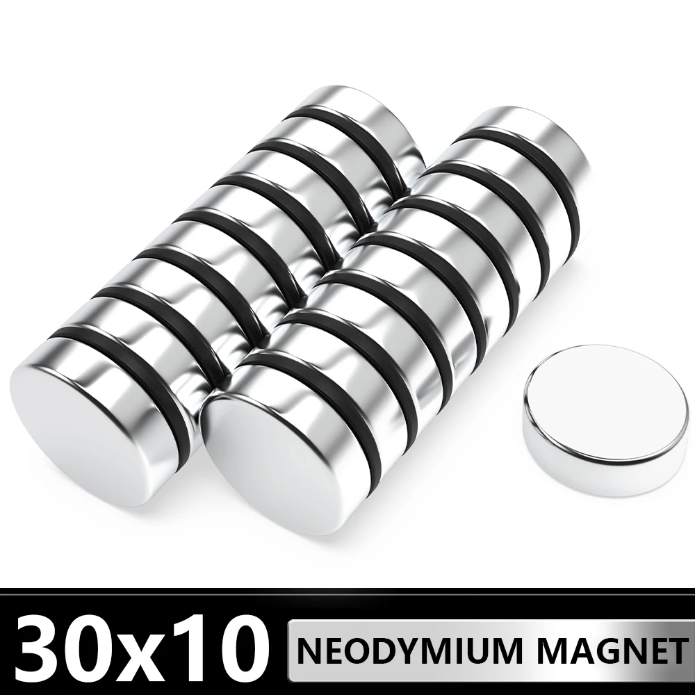 1~20 Pcs Round Magnet 30x10 Permanent NdFeB Super Strong Powerful Magnetic imans N35 30mm x 10mm Neodymium Magnets