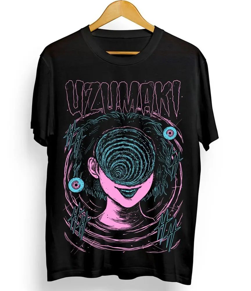 Junji Ito Uzumaki T-Shirt Horror Japan Guro Funny Girl Anime Gift Shirt All Size